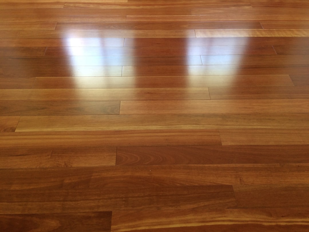 Finished Spotted Gum timber floor in a Brisbane living room